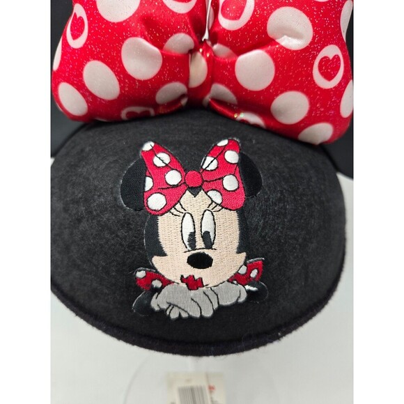 NWT DISNEY PARKS AUTHENTIC MERCHANDISE MINNIE MOUSE BLACK MOUSE EARS RED BOW OS - Picture 3 of 12